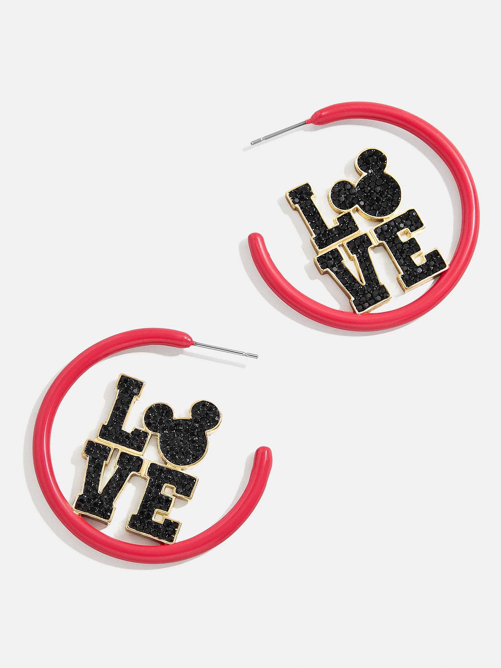 Mickey Mouse Disney Love Earring Hoops - Red | BaubleBar (US)