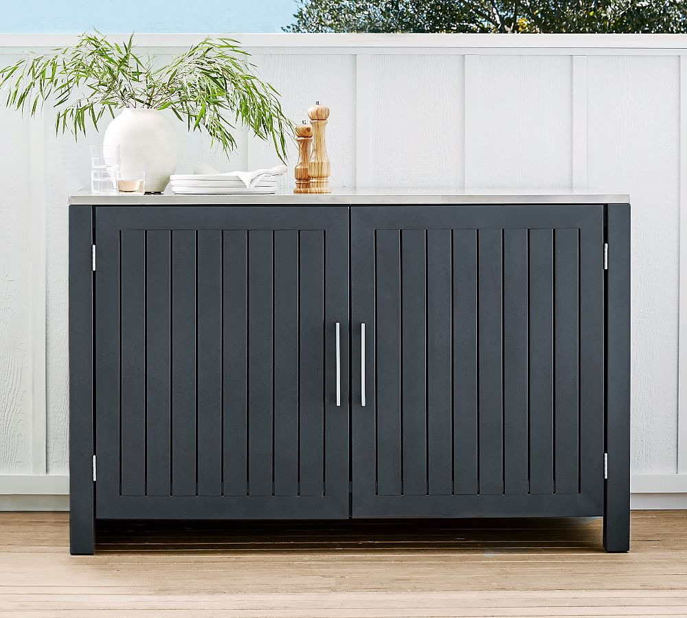 Indio Metal Outdoor Kitchen Double Cabinet | Pottery Barn (US)