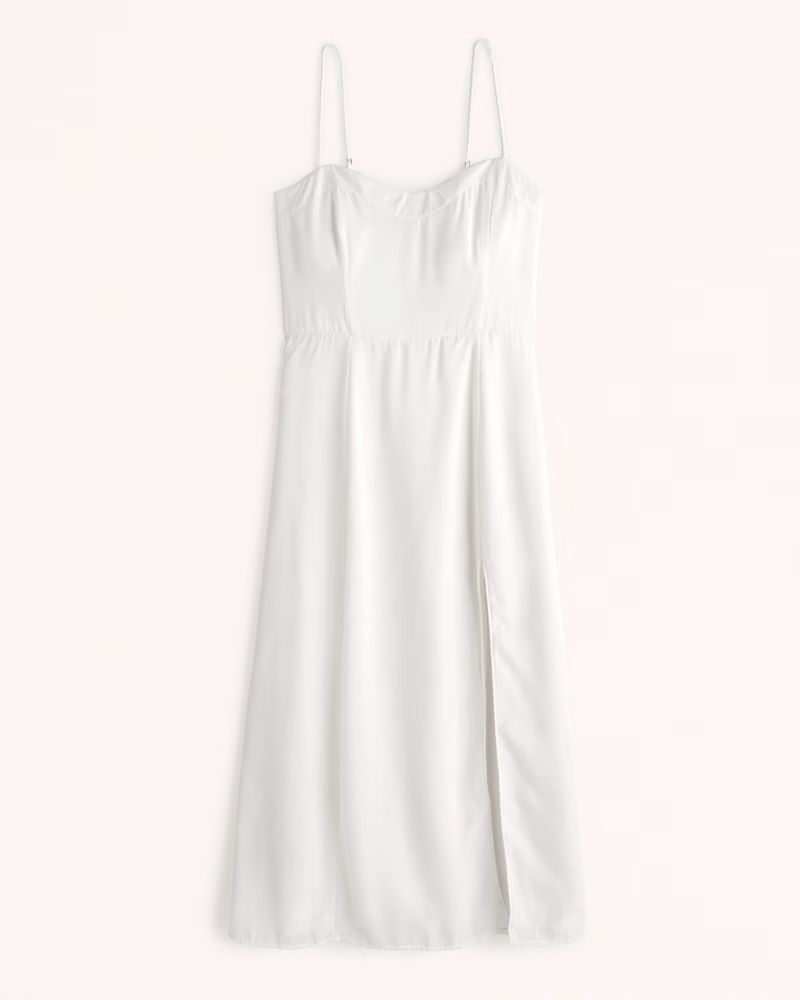 Women's Clean High-Slit Midi Dress | Women's Dresses & Jumpsuits | Abercrombie.com | Abercrombie & Fitch (US)