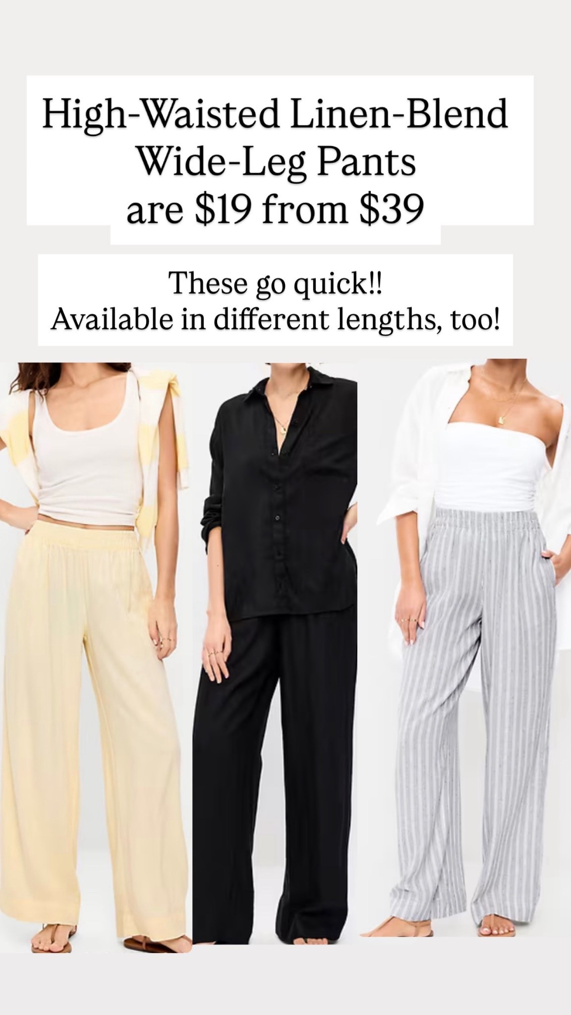 High-Waisted Linen-Blend Wide-Leg Pants are $19 from $39

#LTKSaleAlert
