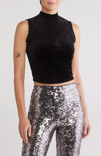 Good American Velvet Tank in Black001 at Nordstrom Rack, Size 4X-Large | Nordstrom Rack