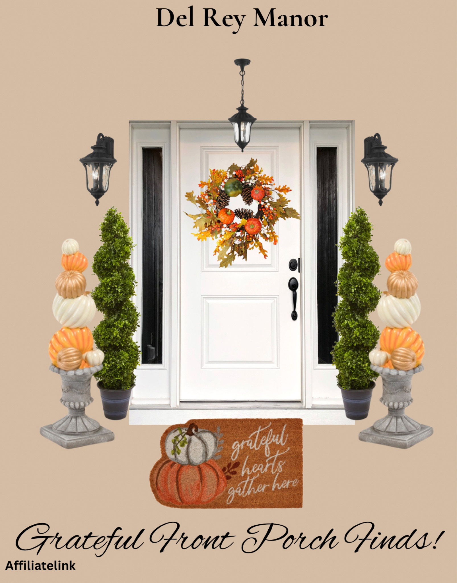 Grateful front porch and door decor, perfect for Thanksgiving gatherings and welcoming guests. The stacked pumpkins are my absolute favorite !

#LTKSeasonal #LTKHome #LTKHoliday