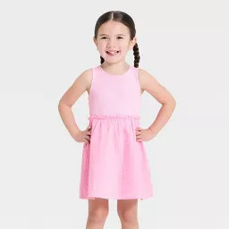 Toddler Girls' Tank Woven Dress - Cat & Jack™ Pink 5T | Target