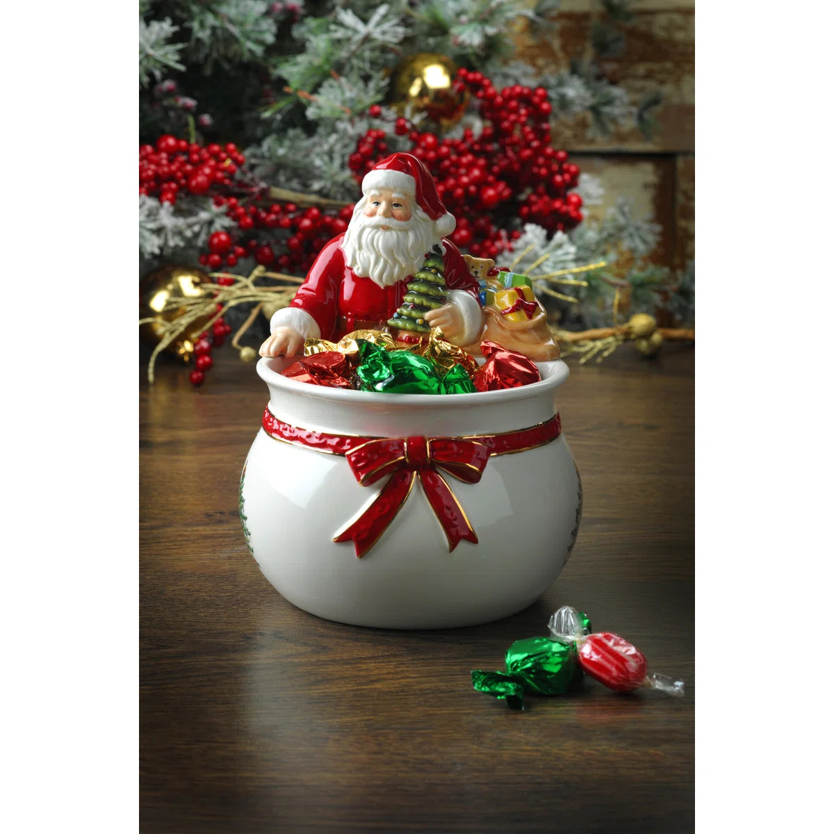 Spode Christmas Tree Santa Candy Bowl 7.75" | Wayfair North America
