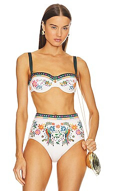 Zimmermann Ginger Balconette Bikini Top in Cream Multi from Revolve.com | Revolve Clothing (Global)
