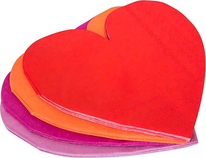C.R. Gibson With All My Heart Valentine's Day Or Birthday Party Disposable Cocktail Napkins, 5" x... | Amazon (US)