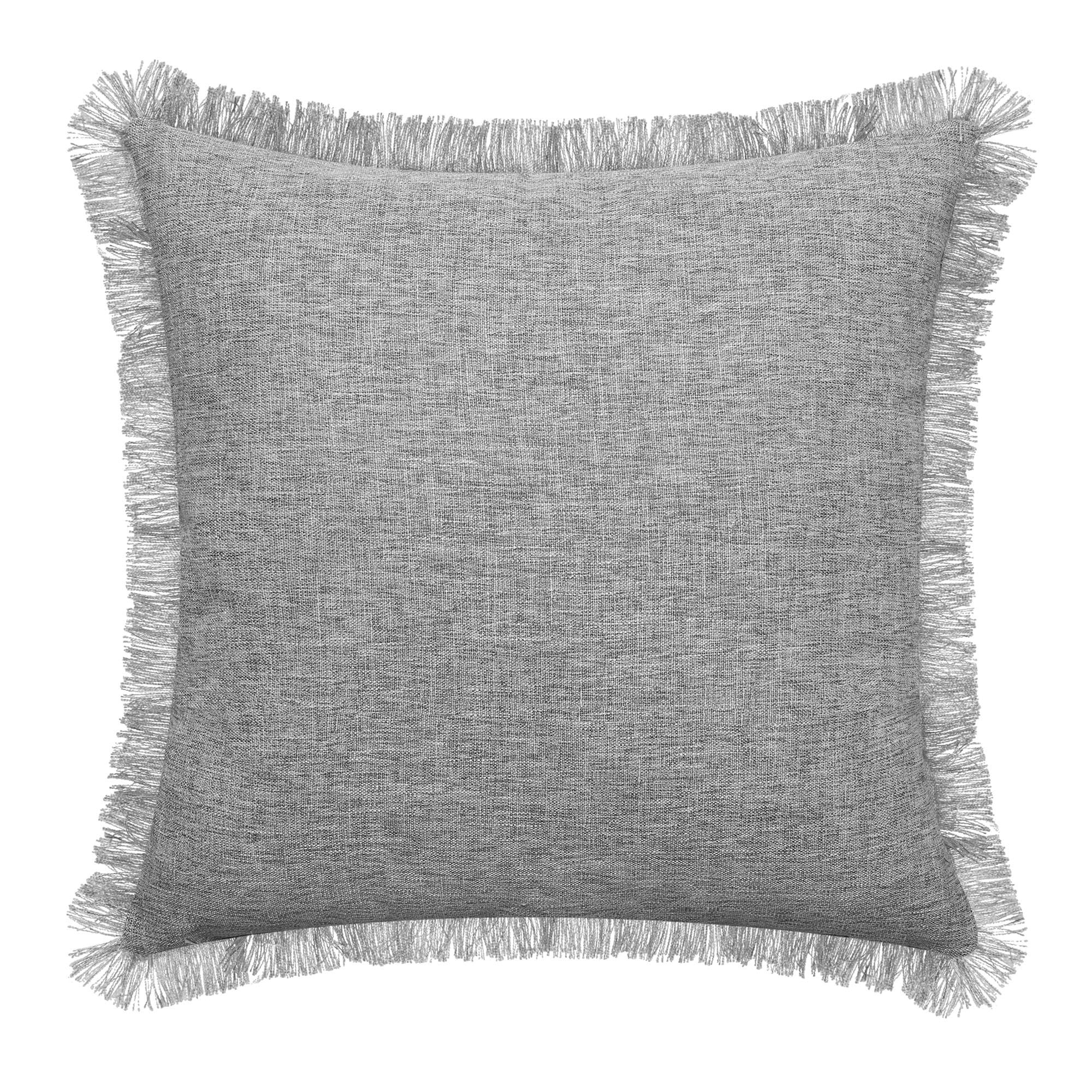 Mainstays Frayed Edge Decorative Throw Pillow, 18x18", Grey | Walmart (US)