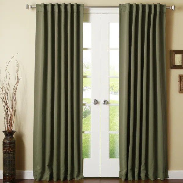 Solid Blackout Thermal Rod Pocket Curtain Panels (Set of 2) | Wayfair Professional