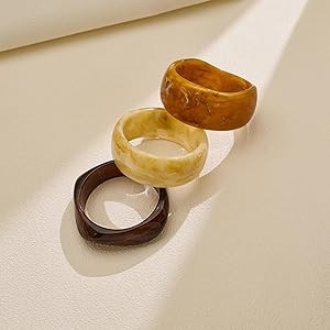 3 Pcs Colorful Acrylic Resin Bangles Bracelets for Women Wide Irregular Geometric Wristband State... | Amazon (US)