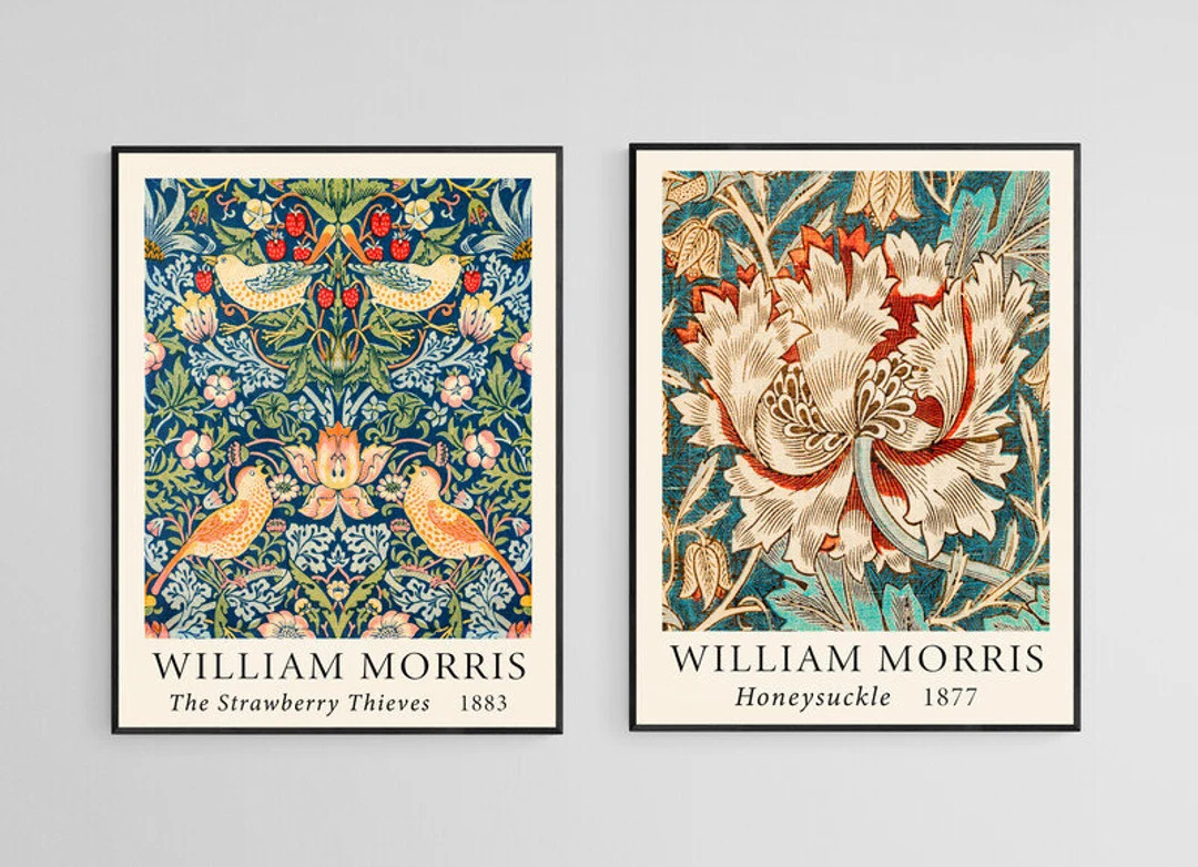 William Morris Prints Set of 2, William Morris Poster, William Morris Exhibition Poster, Floral A... | Etsy (US)
