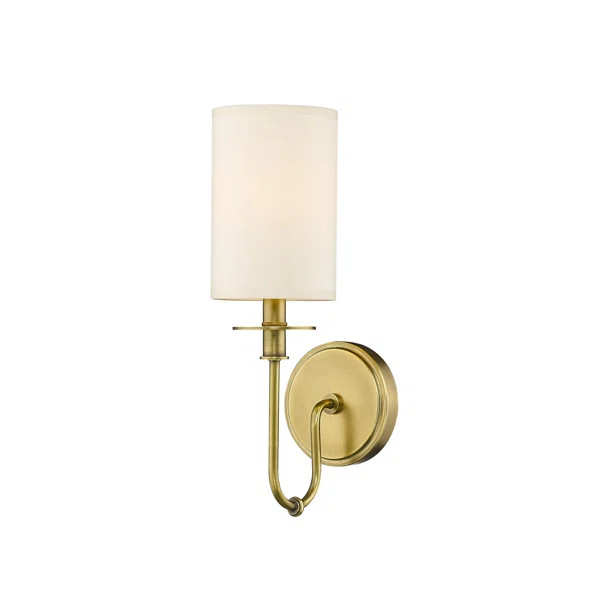 Rubbed Brass Rheems Steel Armed Sconce | Wayfair North America