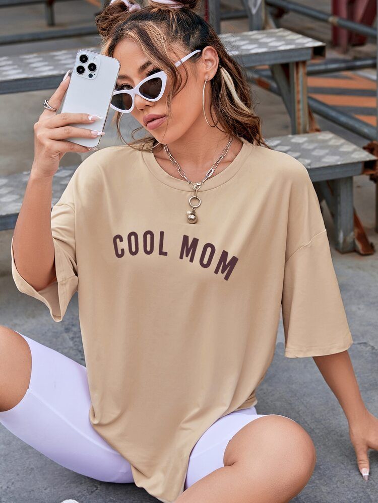 Letter Graphic Drop Shoulder Oversized Tee | SHEIN