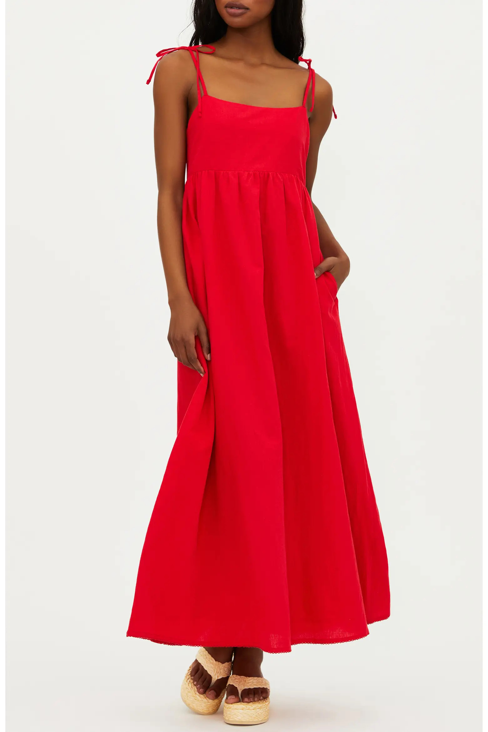 Valory Tie Strap Cotton & Linen Cover-Up Maxi Dress (Women) | Nordstrom | Nordstrom