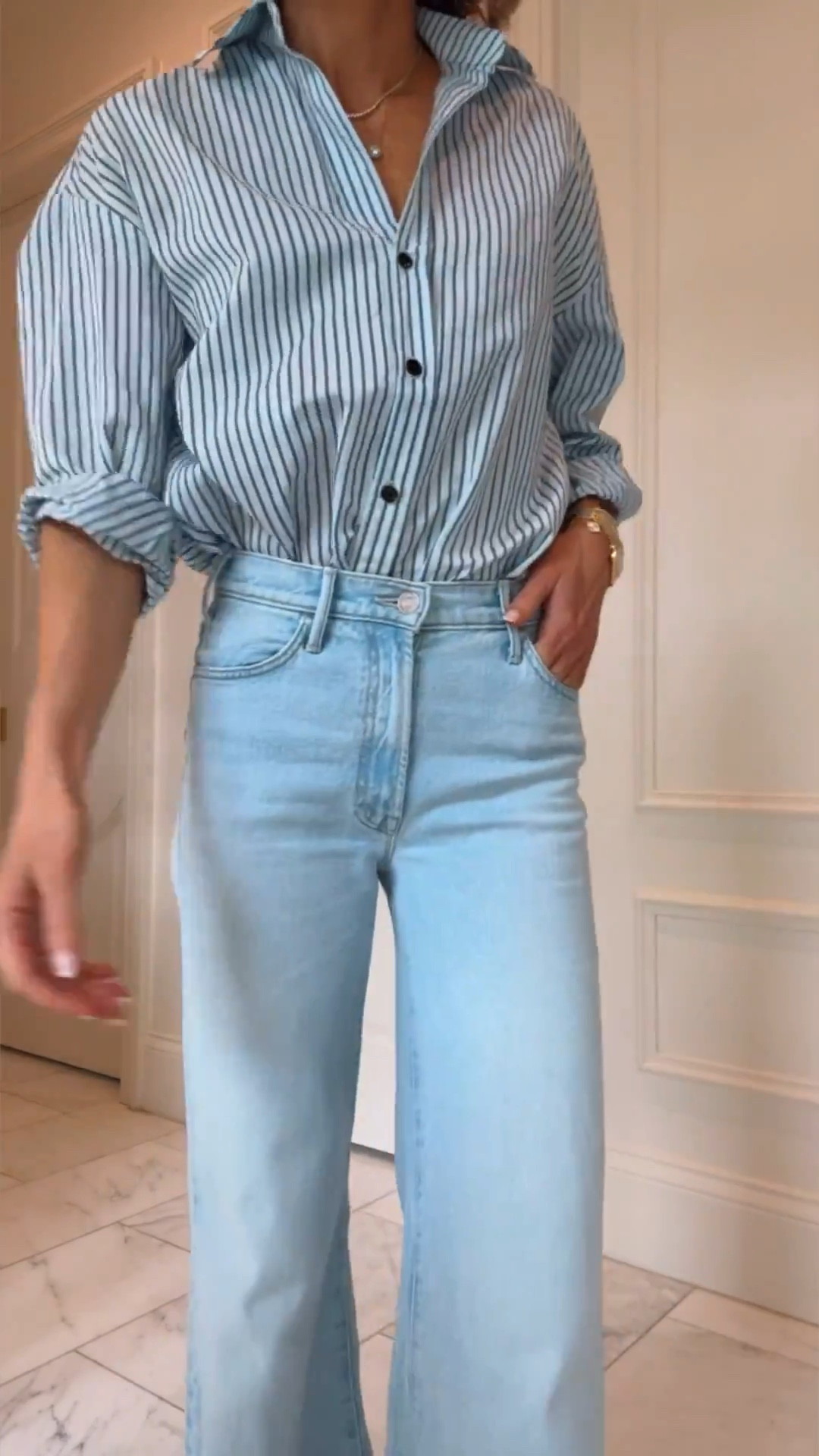 The jeans everyone is talking about! I'm 5'7 here and showing both the petite and regular sizes on. Jeans fit tts wearing size 25 in both.

#LTKgrwm #LTKootd