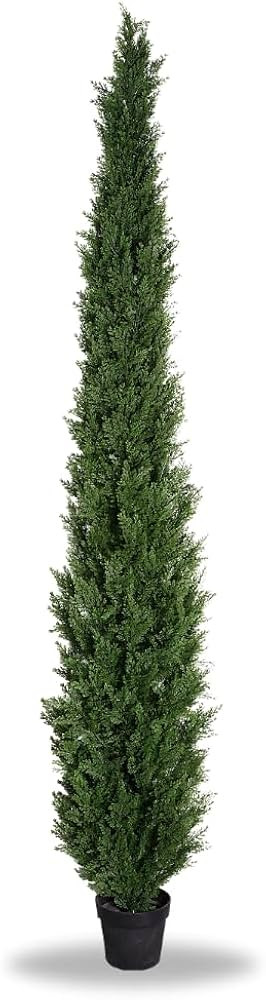 8 Foot Pre-Potted Evergreen Outdoor Artificial Cedar Tree Privacy Screen for Front Porch Decor, O... | Amazon (US)