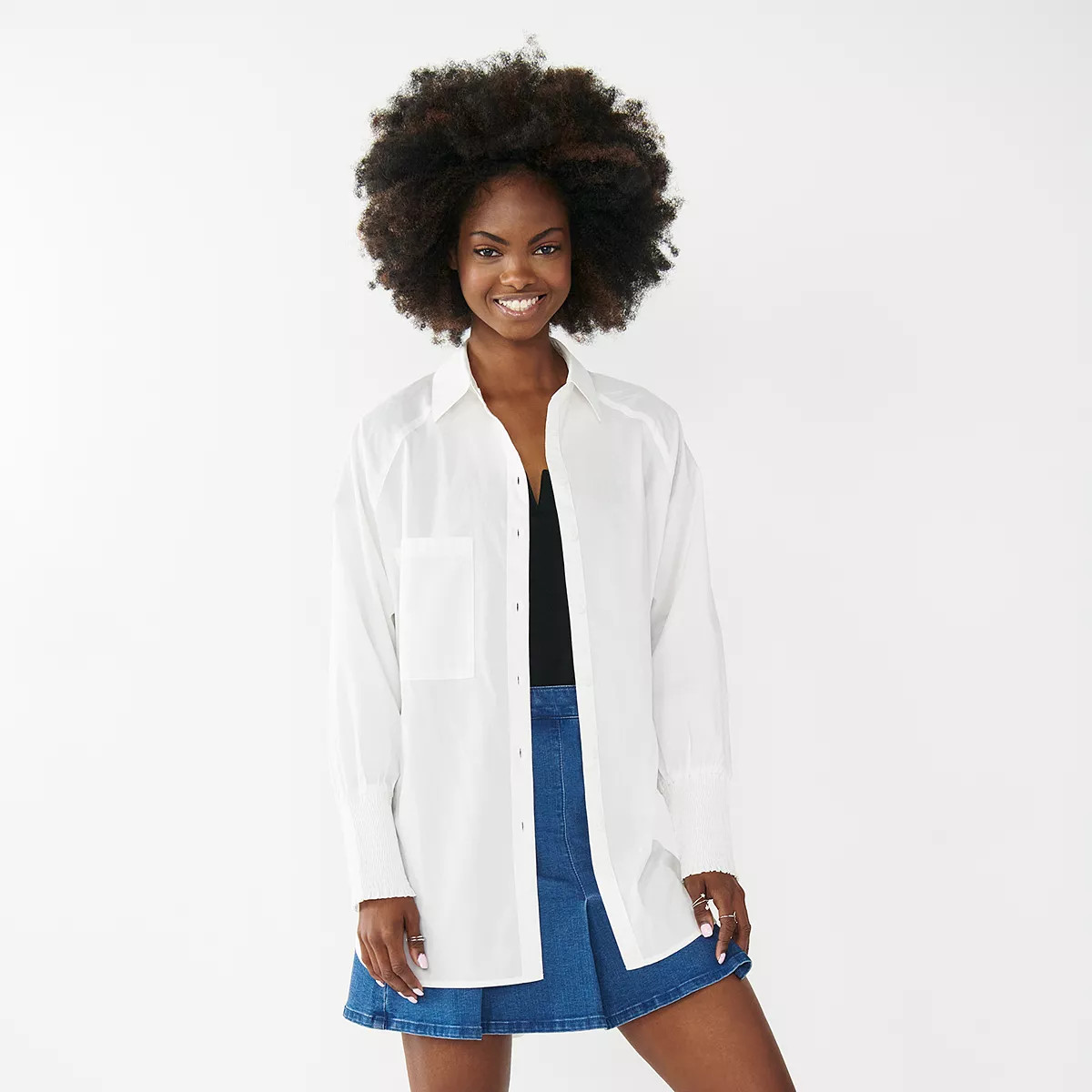 Juniors' SO® Oversized Button Down Shirt | Kohl's