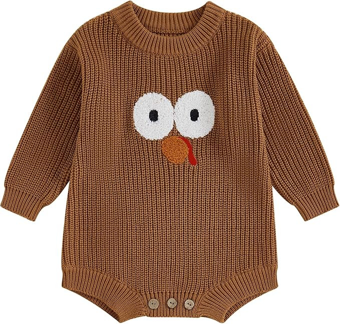 FYBITBO Baby Girl Boy Sweater Knit Oversized Pullover Sweatshirt Romper Onesie Warm Fall Winter C... | Amazon (US)