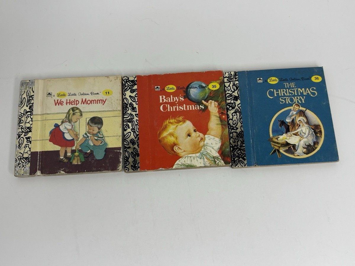 Vintage Mini A Little Little Golden Books Lot Christmas Story We Help Mommy | eBay US
