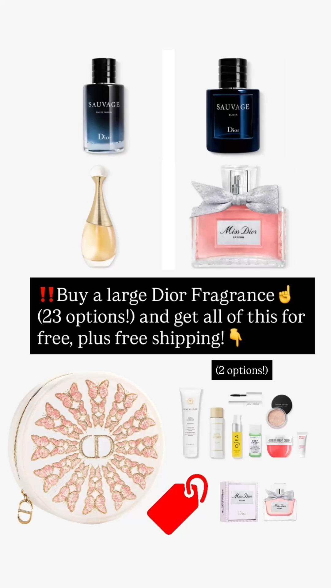 🚨Buy a large Dior Fragrance Spray and get 3 free gifts!

1) all options linked below (23 options), add one to cart then…
2) add the pouch to cart
3) add the gift set to cart (pick one of two)
4) Complimentary Miss Dior Eau de Parfum mini should automatically add to cart

#LTKSeasonal #LTKBeauty #LTKSaleAlert