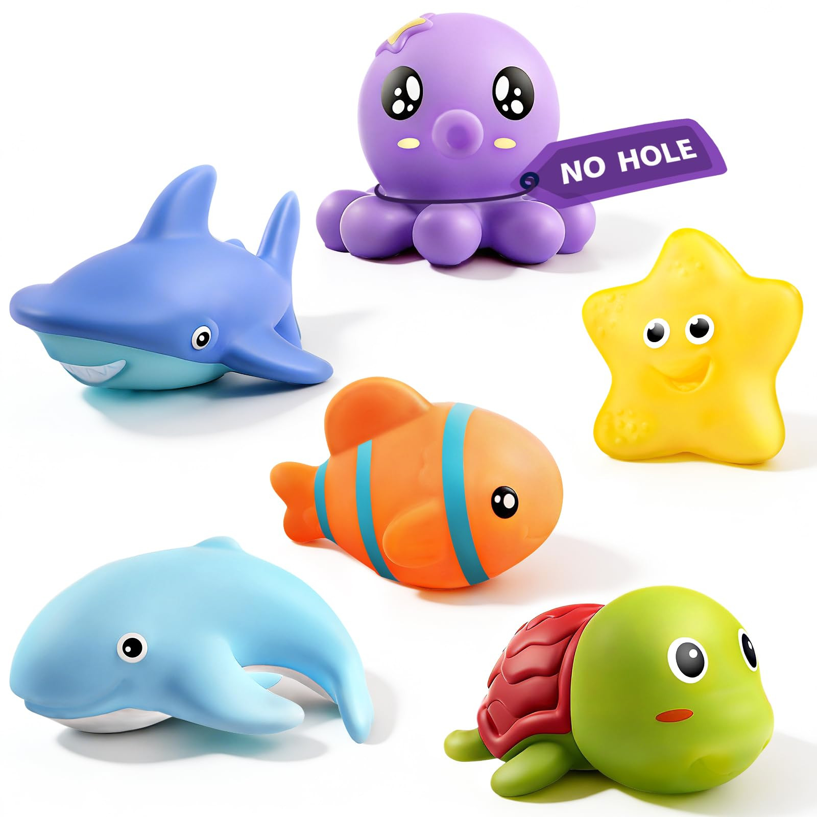 Hely Cancy Infant Bath Toys for 18 Months - No Hole Animal Bathtub Toys, Baby Bath Tub Toys | Amazon (US)
