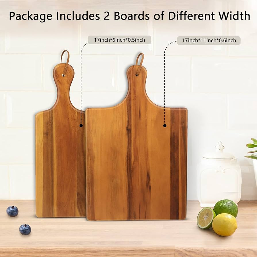 AIDEA Wood Cutting Board with Handle, Cheese Board Charcuterie Board for Cutting and Serving, 17"... | Amazon (US)