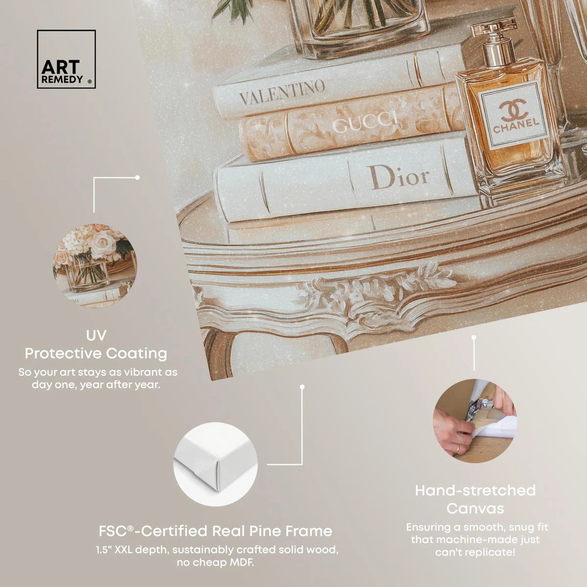 Mirror and Classy Glam Books Canvas Fashion Art Print by Art Remedy | Wayfair North America