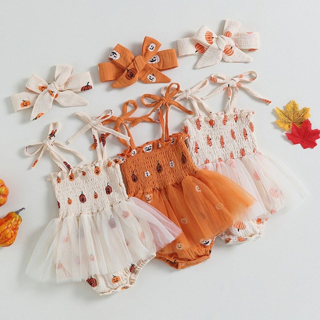 Halloween Outfits Pumpkin Mesh Summer Romper Dress Pumpkin - Etsy | Etsy (US)