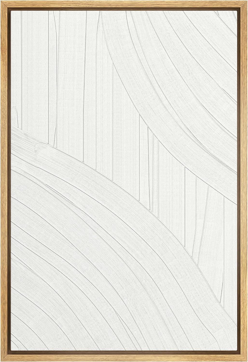 SIGNWIN Framed Canvas Print Wall Art White Pastel Paint Stroke Wave Collage Abstract Shapes Illus... | Amazon (US)