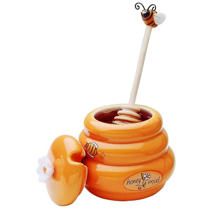 Joie Ceramic Beehive Honey Pot and Wooden Dipper, Mini | Amazon (US)