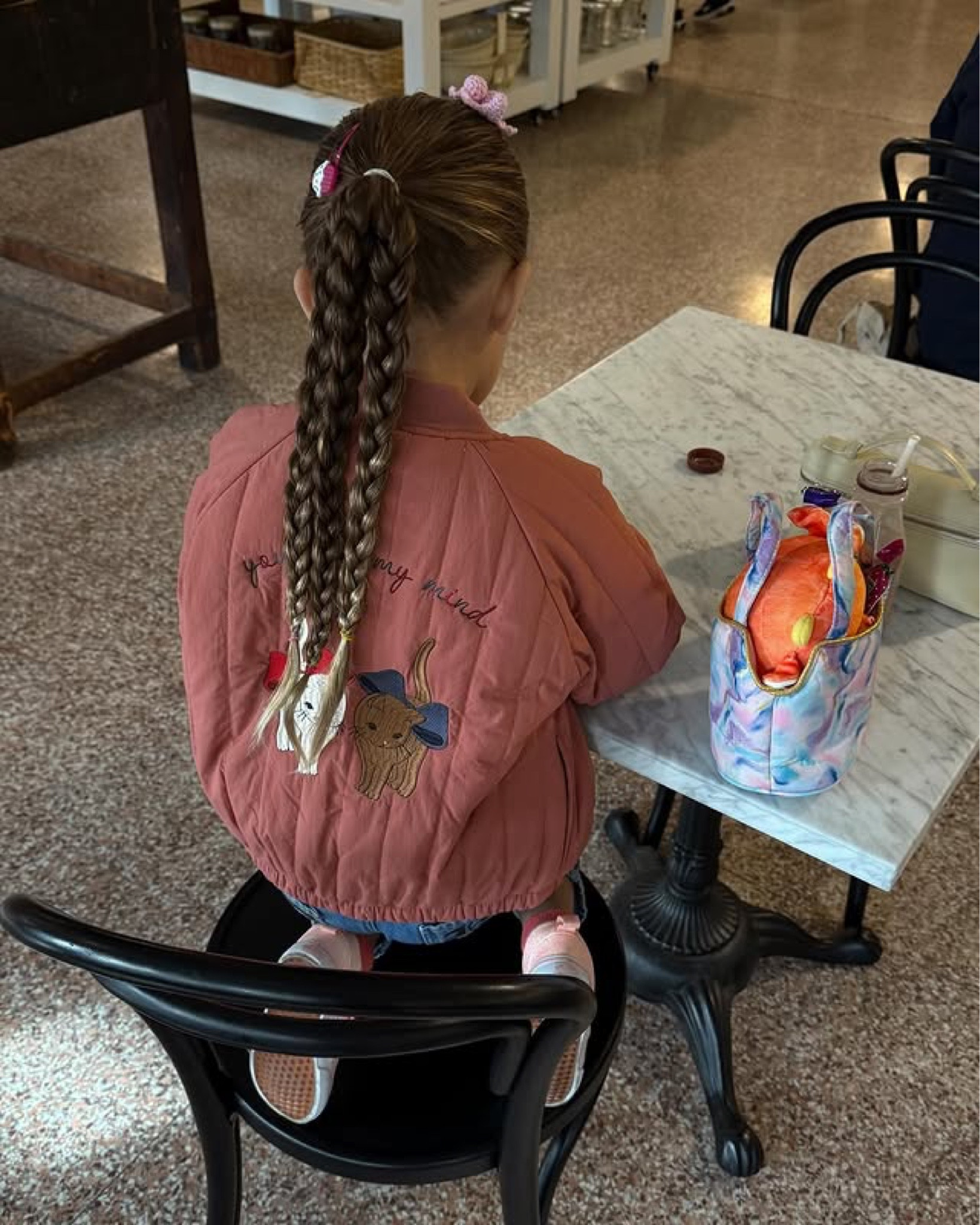 Gigi Hadid’s daughter, Khai, wore a pink bomber jacket embroidered with cats on the back from Konges Sløjd. Her exact jacket is sold out but you can still get the same style in other colors and with different embroidery. #gigihadid #gigihadidstyle #gigihadidoutfits #gigihadidfashion #hadidscloset #getthelook 

#LTKkids