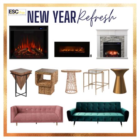 New Year Refresh 


40.9” W Electric Fireplace, 50” W Electric Fireplace, 41.75” W Electric Fireplace, Solid Wood Cross Legs End Table, Glass Pedestal End Table, Tall Drum End Table, Upholstered Sofa

#LTKhome #LTKSeasonal #LTKFind