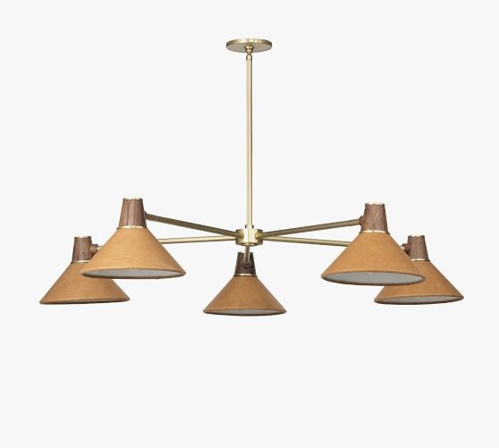 Holt Round Leather Chandelier (49") | Pottery Barn (US)