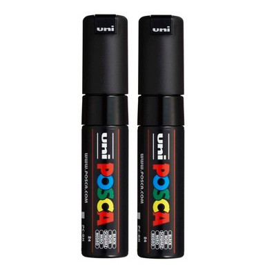 POSCA PC-8K Paint Markers, Broad Chisel Tip (8 mm), Black, Pack of 2 | Target