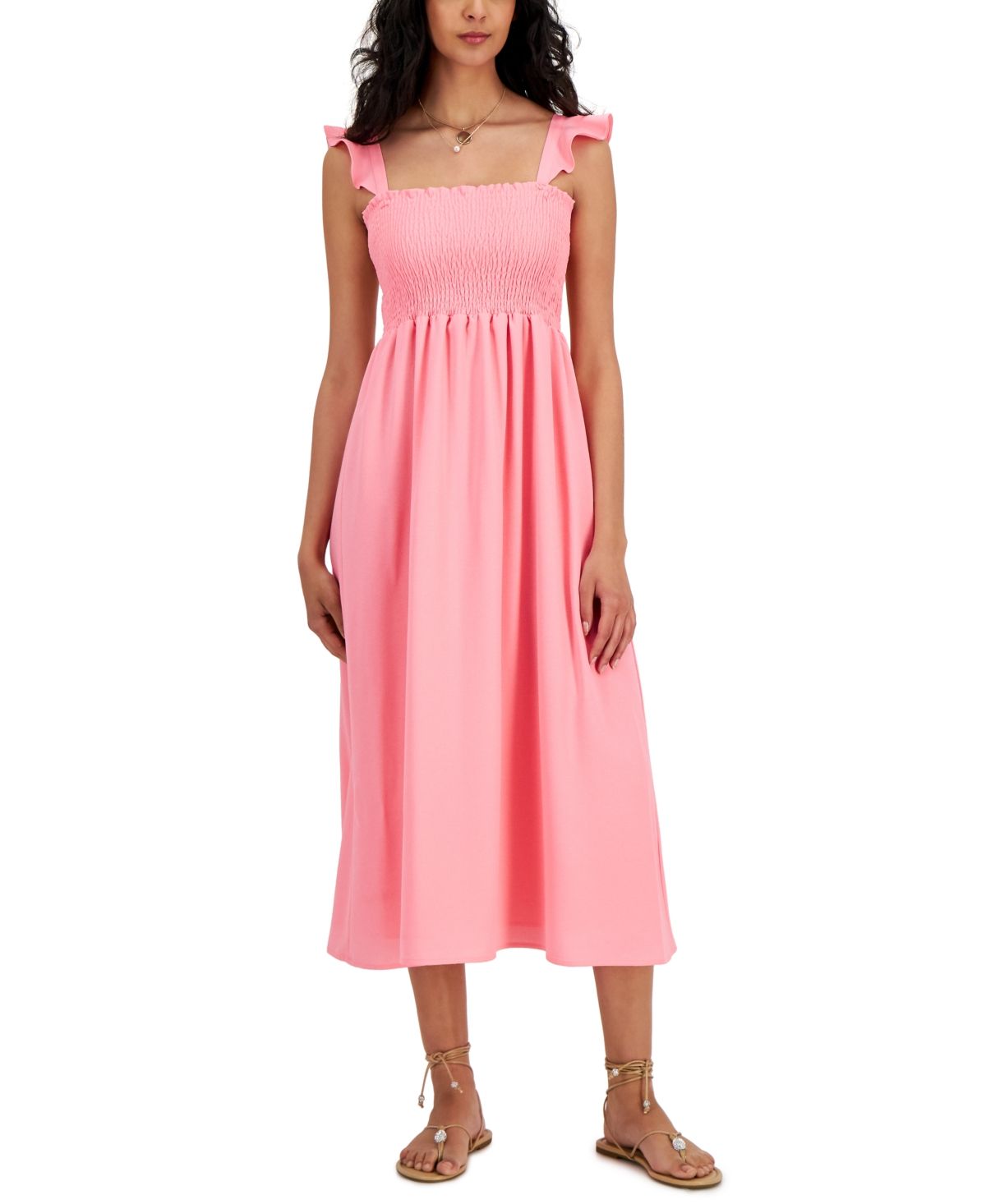 Inc International Concepts Women's Smocked Ruffled Dress, Created for Macy's | Macys (US)