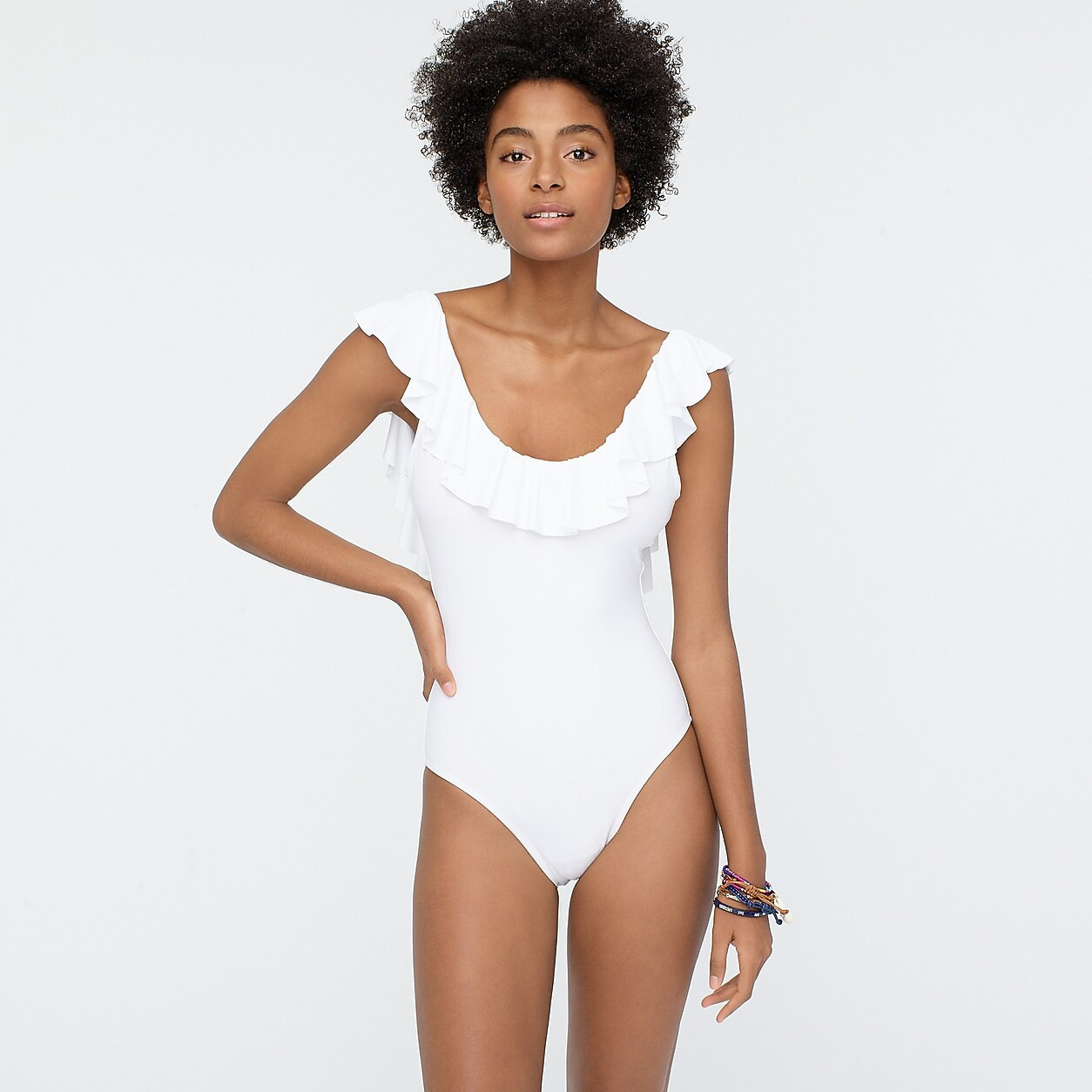 Ruffle scoopback one-piece swimsuit | J. Crew US