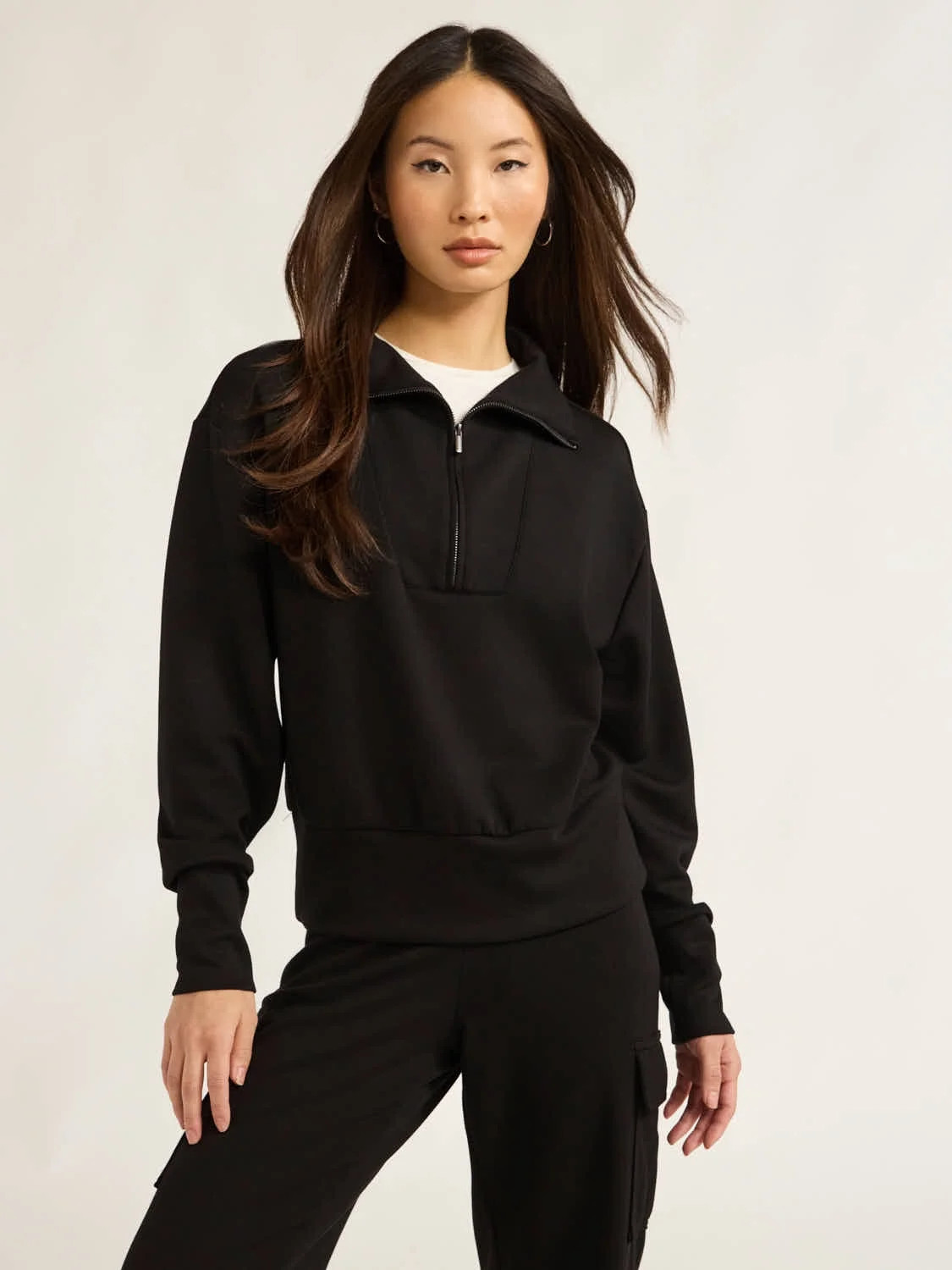 Scoop Women’s & Women's Plus Ultimate ScubaKnit Half Zip Sweatshirt, Sizes XS-4X | Walmart (US)