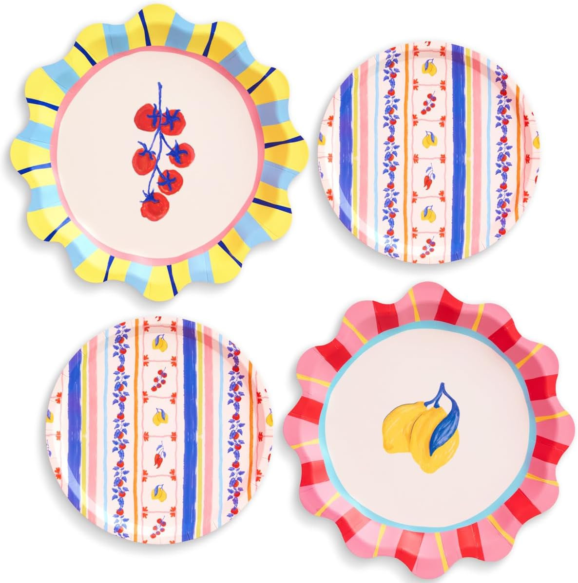 xo, Fetti Italian Summer Plates - 32 Paper Plates, 16 9" plates +16 7" plates | Amalfi Party, Bri... | Amazon (US)