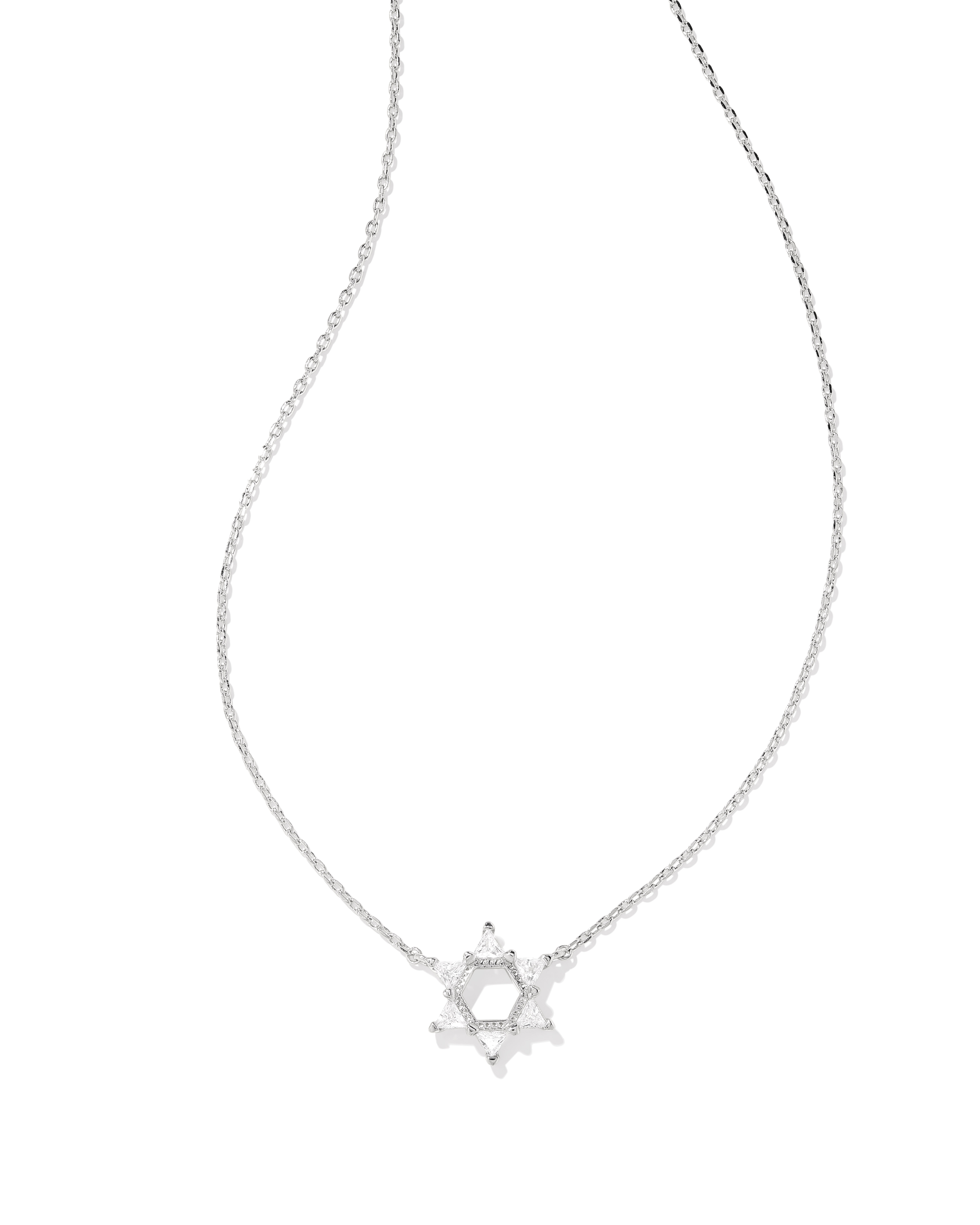Star of David Gold Crystal Short Pendant Necklace in White Crystal | Kendra Scott