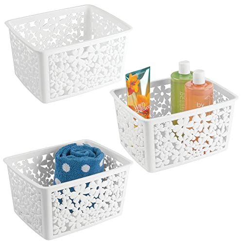 mDesign Plastic Bathroom Storage Basket Bin for Organizing Hand Soaps, Body Wash, Shampoos, Lotion,  | Amazon (US)