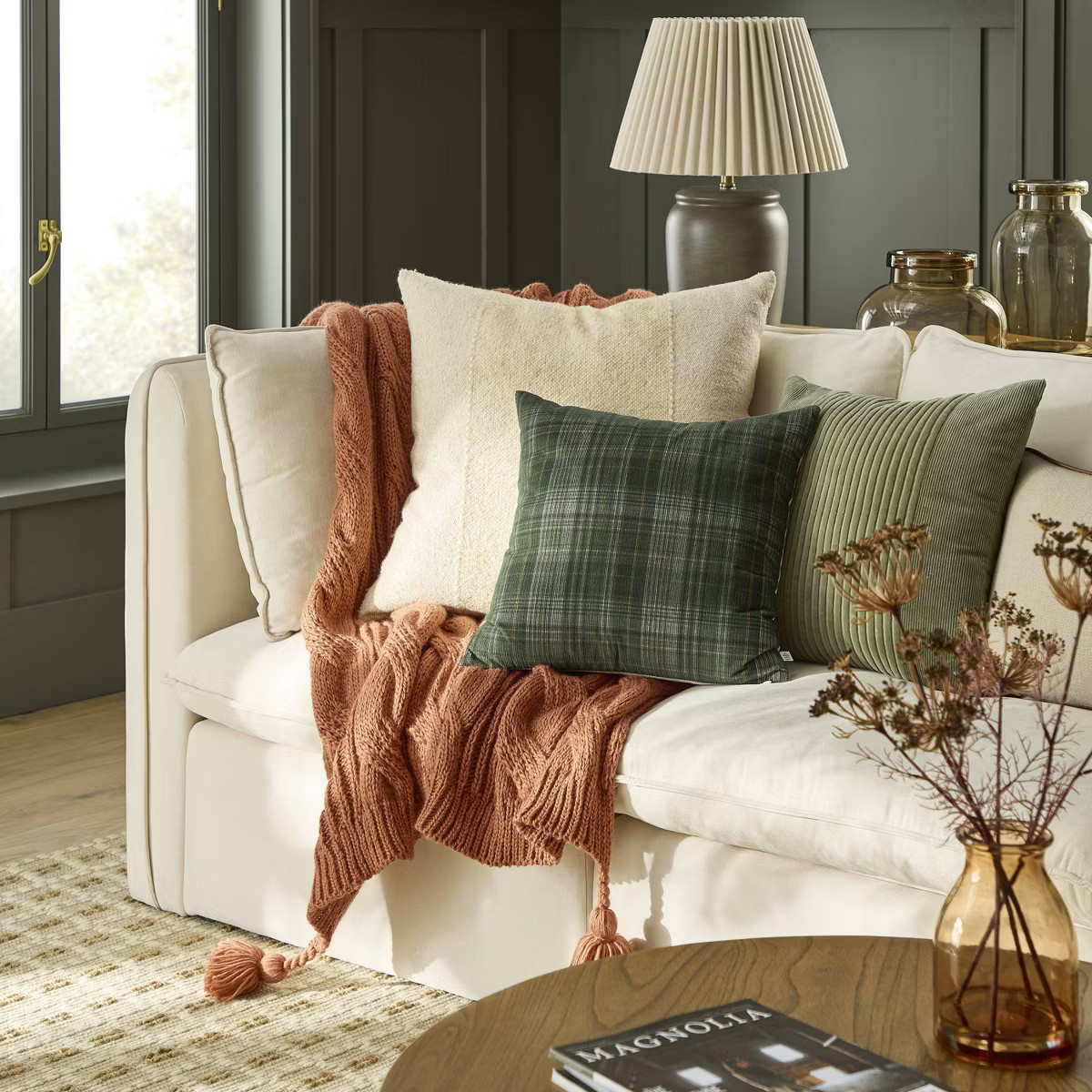 Chunky Cable Knit Throw Blanket Rust - Hearth & Hand™ with Magnolia | Target