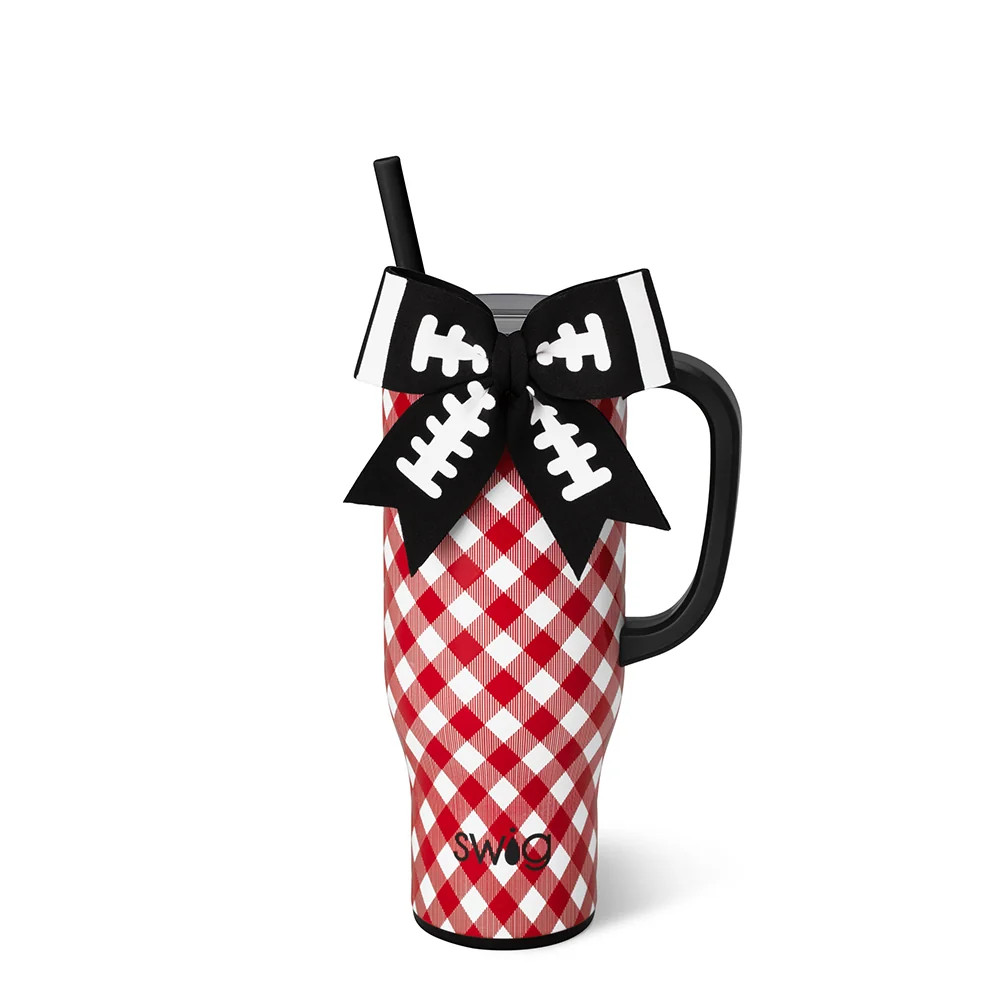 Gameday Gingham Red + Black Mega Mug 30oz | Swig Life