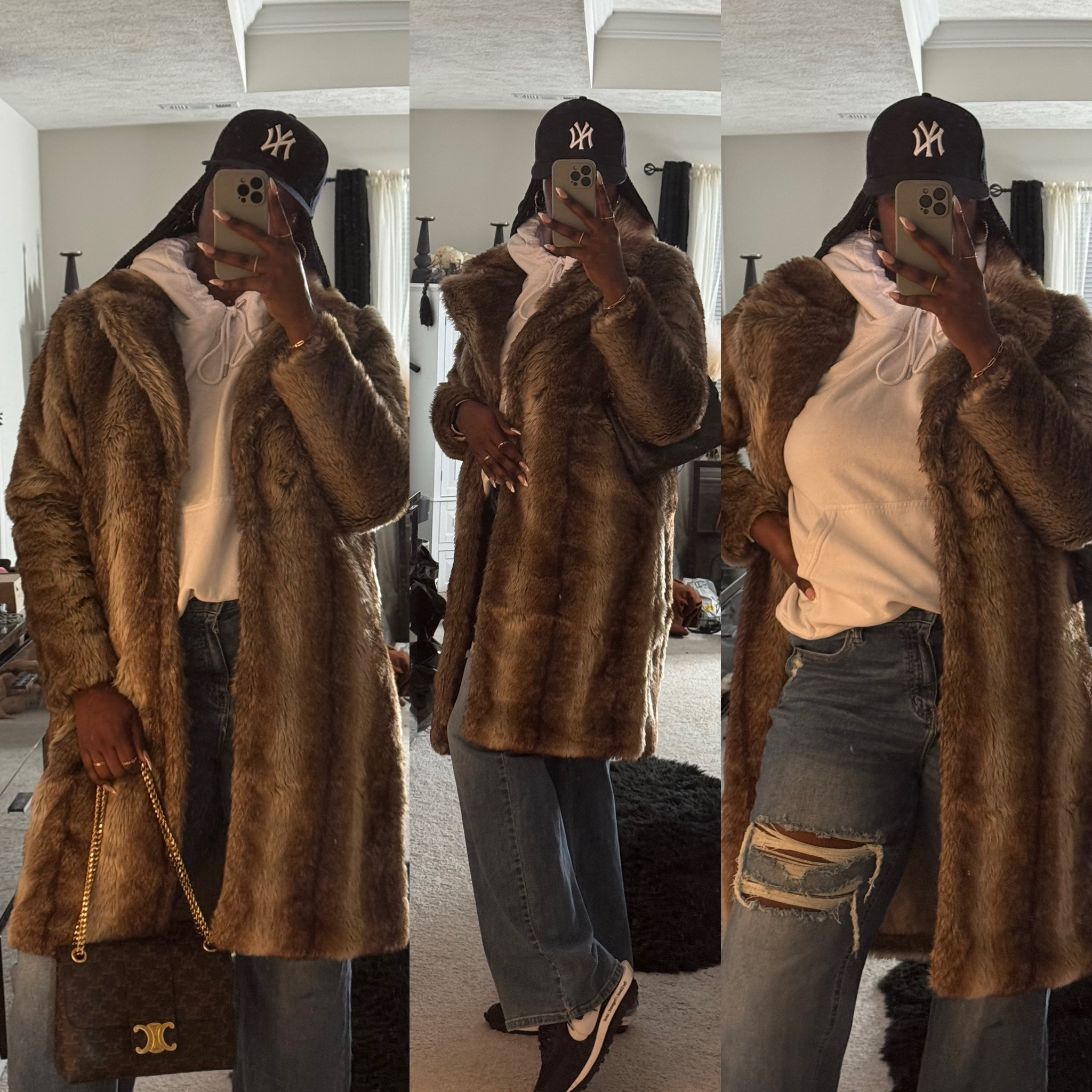 Date night in streetwear. Never forget your fur…tis the season ☺️

Hat: Lids
Hoodie: H&M
Jeans and coat: Fashionnova
Shoes: Nike




#LTKItBag #LTKMidsize #LTKStyleTip