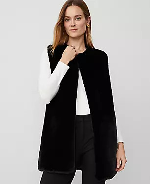 Fuzzy Faux Fur Vest | Ann Taylor (US)