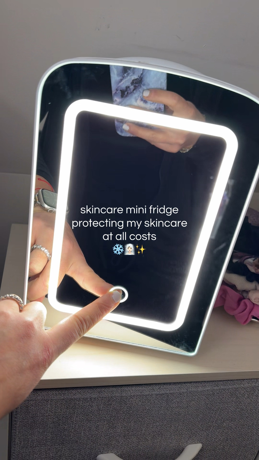 protecting my skincare at all costs 🧖🏻‍♀️✨ #minifridge #skincarefridge #beautyaesthetic

#LTKselfcare #LTKHome #LTKBeauty
