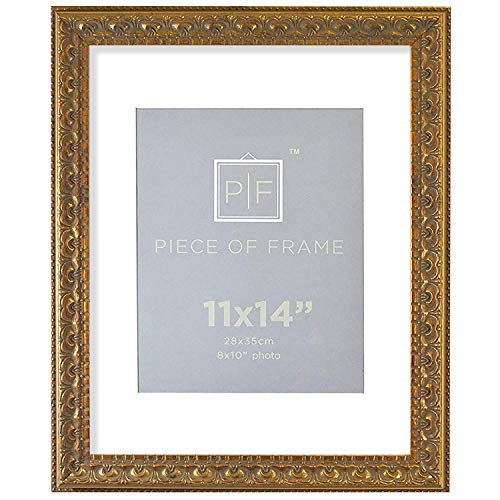 Golden State Art, 11x14 Ornate Finish Photo Frame with White Mat for 8x10 Picture & Real Glass, C... | Amazon (US)