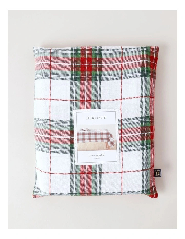 Tartan Tablecloth in White | Myer