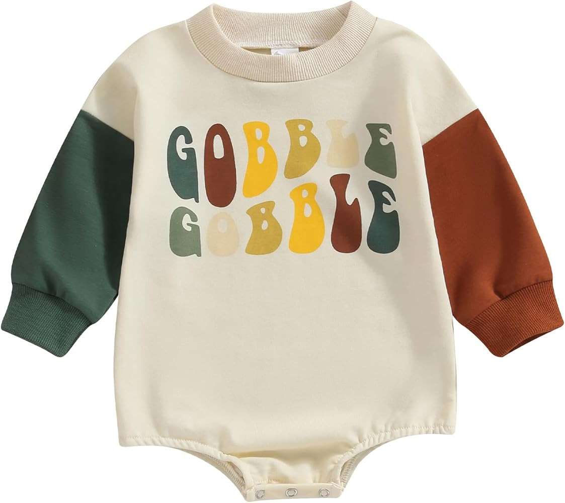 KOSUSANILL Baby Girl Boy Oversized Sweatshirt Romper Newborn Infant Long Sleeve Onesie Sweater Va... | Amazon (US)