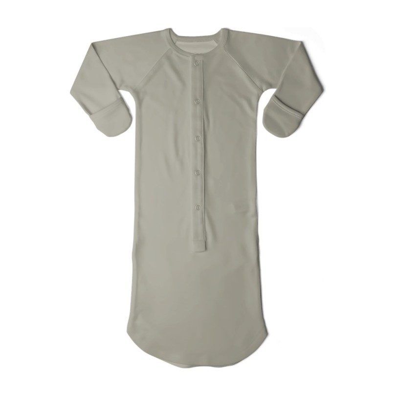 Goumi Solid Sleeper Gown, Moss | Maisonette