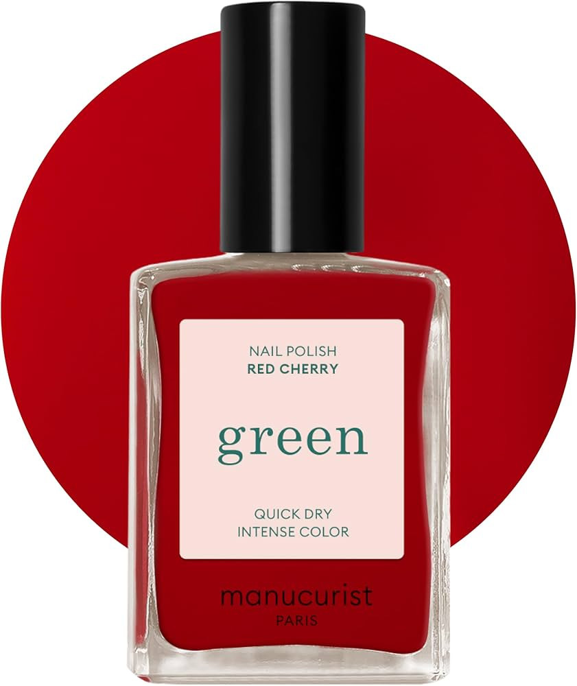 Manucurist Green Nail Polish Red Cherry - Red Nail Polish - 9-Free, Plant-Based and Vegan - Manic... | Amazon (US)