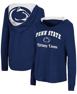 Women's Navy Penn State Nittany Lions Catalina Hoodie Long Sleeve T-shirt | Macy's